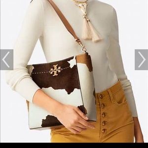 Tory Burch McGraw calf hair bag.